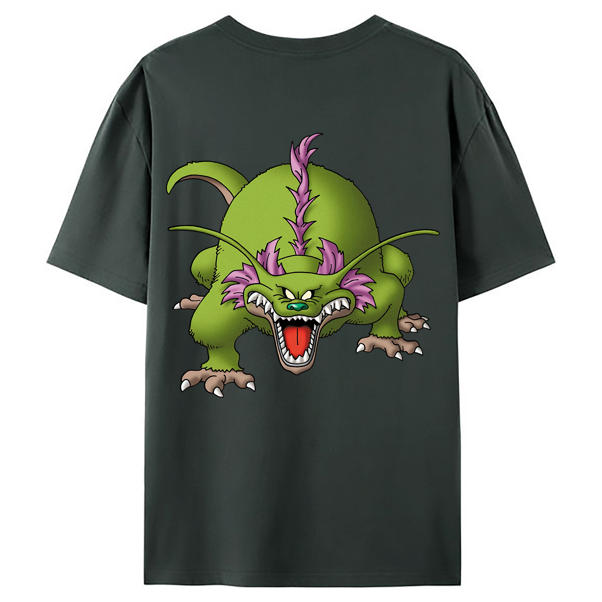 （画像用） ドラゴンクエスト Doragon Kuesuto Dragon Quest 綿100％ メンズ半袖Tシャツ（バックプリント） 通気性